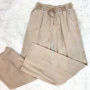 ON THE ROAD TAUPE TAN ELASTIC WAIST WIDE LEG PANTS WOMENS MEDIUM
